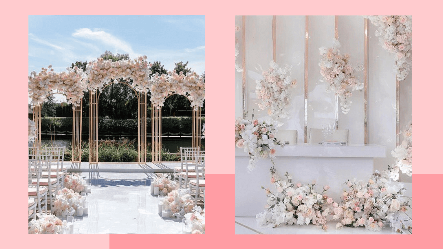 Свадебный декор в розовом цвете для розовой свадьбы декор и оформление